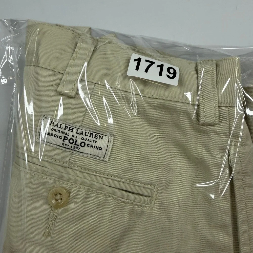 Polo Ralph Lauren Tyler Short Mens 35 Khaki Pleated Classic Cotton Chino Shorts